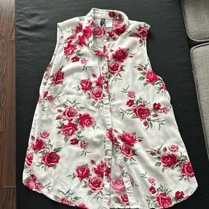 Sleeveless Floral Button-Up (H&M, 2)